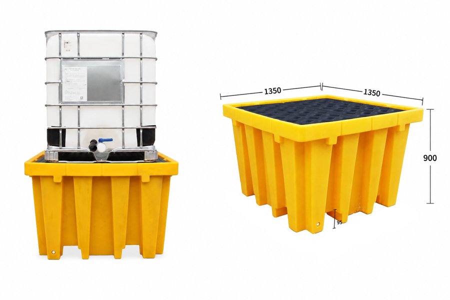 IBC-Flowbin Spill Cage - Polyethylene 1100L with removable deck