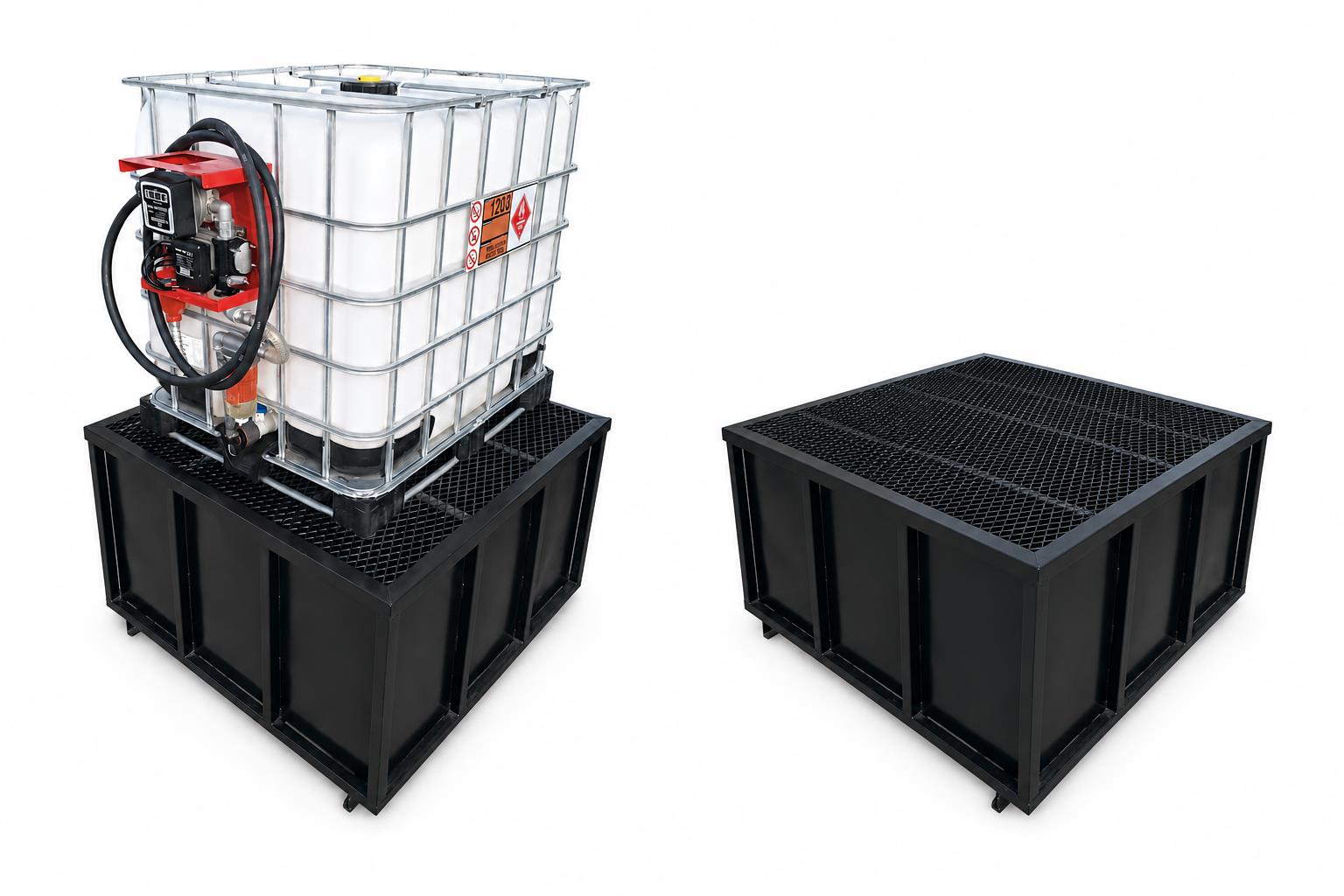 IBC-Flowbin Spill Cage - Polyethylene 1100L with removable deck