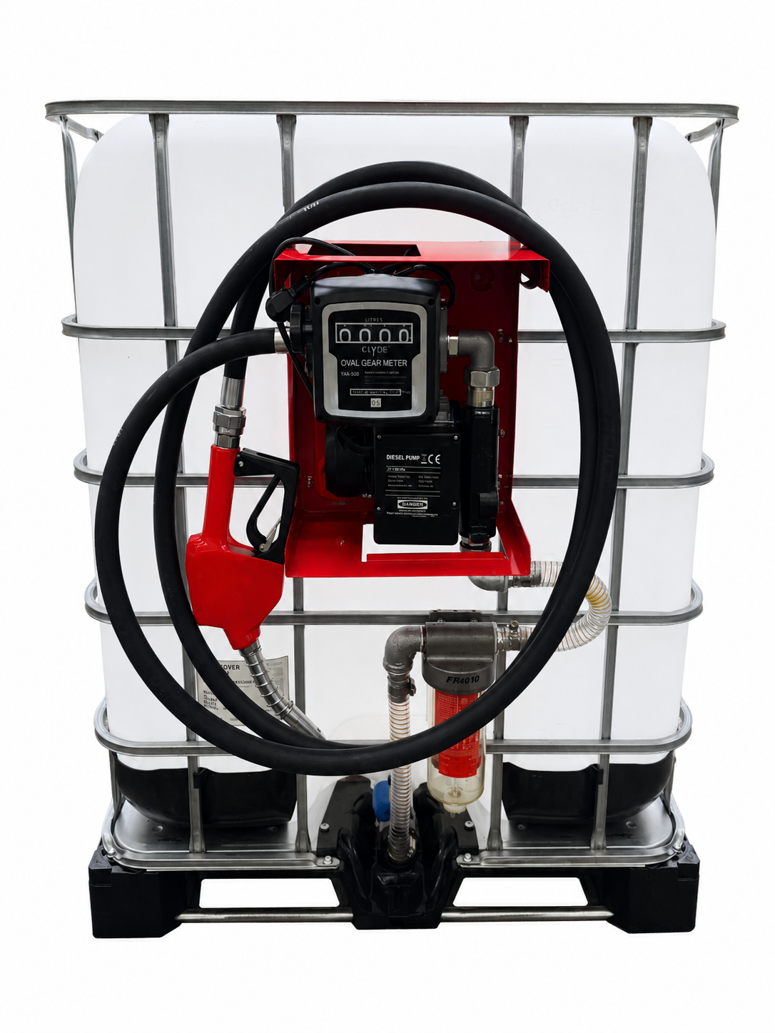 1000L Diesel Bowser with 80L/min 220v Pump, Auto Stop Nozzle & Water Captor Filter